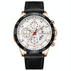 FNGEEN 5225 Multifunctional Waterproof Quartz Watch, Color: Black Leather Rose Shell White Surface