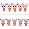 Little Cute PVC Flocking Animal Deer Dolls Birthday Gift Kids Toy, Size: 5*3.5*7cm(Pink)