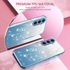 For Samsung Galaxy S25+ 5G Gradient Glitter Flower All-inclusive Phone Case(Blue)