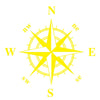 D-366 Compass Pattern Car Modified Decorative Sticker(Yellow)