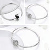 Exquisite Life S925 Sterling Silver Bangle Bracelet Inlaid with Gems, Size:17cm