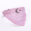 Adjustable PU Leather Dog Bandana, Pink, Medium