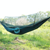 Portable Outdoor Camping Full-automatic Nylon Parachute Hammock with Mosquito Nets, Size : 250 x 120cm (Dark Green)