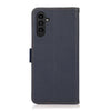 For Samsung Galaxy A56 5G KHAZNEH Side-Magnetic Litchi Genuine Leather RFID Phone Case(Blue)