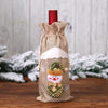 2 PCS Christmas Gift Wine Bottle Dust Cover Bag Home Table Decor(Burlap snowman)