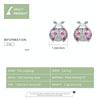 Sterling Silver Insect Earrings Seven-star Ladybug Earrings Platinum-plated Girl Earrings