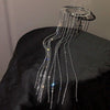 Four -row  Rhinestone Chain Hair Band Female Braided Tassel Headdress