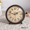 G51 Personality Retro Alarm Clock Bed Mute Metal Student Alarm Clock, Colour: Black 2