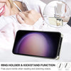 For Samsung Galaxy S25+ 5G Ring Holder Card Bag Skin Feel Phone Case(White)