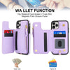 For iPhone 11 Pro Double Flap Zipper RFID Leather Phone Case with Short Lanyard(Light Purple)