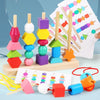 Geometric Shape Matching Building Blocks String Beads Sensory Integration Toys