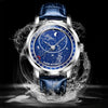 OLEVS 9923 Luminous Starry Dial Automatic Mechanical Men Watch(Silver)