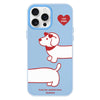 For iPhone 11 Pro Max Skin Feeling Jelly TPU Hybrid PC Phone Case(Love Dachshund Blue)