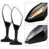 Motorcycle Modified Rear View Mirror Set with Light for Kawasaki