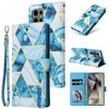 For Samsung Galaxy S25 Ultra 5G Marble Bronzing Stitching Leather Phone Case(Blue)