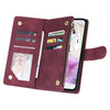 For Samsung Galaxy A26 5G Multifunctional Frosted Zipper Wallet Leather Phone Case(Wine Red)