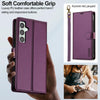 For Samsung Galaxy A36 5G LC.IMEEKE L2 Series Detachable Magsafe PU Phone Case with Lanyard(Purple)