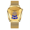 BINBOND Locomotive Concept Watch Men Live Black Technology Watch(Gold Net Belt-Full Gold-Gold Face)