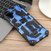 For Samsung Galaxy A06 4G Camouflage Armor Kickstand TPU Hybrid PC Magnetic Phone Case(Dark Blue)