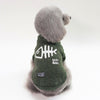 Dog Hoodie, Green, Small - Soft Cotton Fishbone Vest for Puppies