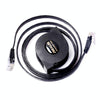 REXLIS 1m CAT6 Retractable Flat RJ45 Ethernet Network LAN Cable(Black)