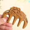 Sandalwood Carved Lotus Leaf Shape Handmade Comb Multifunctional Meridian Massage Thickening Health Comb(Massage Comb)