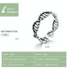 S925 Sterling Silver Ring Vintage Open Ring DNA Shape Ring