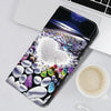 For Samsung Galaxy S23 5G Crystal Texture Colored Drawing Leather Phone Case(Heart Shaped)