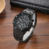 CAGARNY 6835 Men Simple Quartz Steel Band Watch(Black)