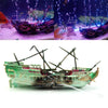Bubbling Shipwreck Aquarium Ornament - Resin Decoration 24cm