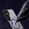 For Samsung Galaxy S25 5G MagSafe Airbag Shockproof Frosted Phone Case with Fold Holder(Black)