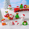 10pcs Christmas Cute Micro Landscape DIY Decorations Snowy Desktop Ornament, Style: No.20 Train Car