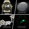 BINBOND B1117 30M Waterproof Earth Dial Butterfly Buckle Luminous Quartz Watch(Full-gold-White-Gold)