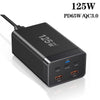 GAN 125W PD65W Dual Type-C + QC3.0 USB Multi Compatible Notebook Adapter EU Plug