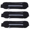 3PCS Outdoor Sports Large Capacity Portable Sweatproof Waist Bag(Black)