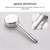 Space Aluminum Round Shape High Pressure Handheld Shower Head Water Saving Bathroom Accessories, Size: 23 x 8.2 x 2cm(Silver)