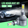 2pcs H3 18W 1800LM 6000K Waterproof IP68 Car Auto LED Headlight with 2 COB LED Lamps, DC 9-36V(White Light)