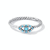 S925 Sterling Silver Turquoise Devil Eye Women Ring, Size:6