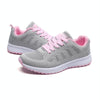 Mesh Breathable Flat Sneakers Running Shoes Casual Shoes for Women, Size:37(Gray Pink)