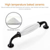 2 PCS 5003_128 Black and White Ceramic Closet Cabinet Handle Pitch: 128mm