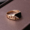 Male Fashion Classic Rhinestone Enamel Rings, Ring Size:8(Gold)