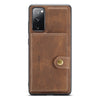 For Samsung Galaxy S20 FE JEEHOOD Retro Magnetic Detachable Protective Case with Wallet & Card Slot & Holder(Brown)