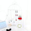 Birdcage Shape Ear Stud Earrings Bracelet Pendant Necklace Jewelry Display Storage Rack(White)