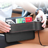 Car Multi-functional Console PU Leather Box Cigarette Lighter Charging Pocket Cup Holder Seat Gap Side Storage Box