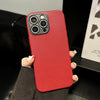 For iPhone 11 Litchi Texture TPU Black Lens Frame Phone Case(Red)