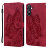 For Samsung Galaxy A16 5G Retro Skin Feel Butterflies Embossing Horizontal Flip Leather Phone Case(Red)
