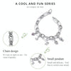 S925 Sterling Silver Paperclip Love Women Bracelet Jewelry, Size:19cm