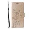 For Redmi K70 / K70 Pro Embossed Butterfly Flowers Leather Phone Case(Gold)