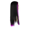 Fashion Medium Haircut Side Bangs Highlight Color Long Straight Wig(Black Light Purple)