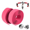 1 Pair Cycling Road Bike Sports Bicycle Cork Handlebar Tape Wrap + 2 Bar Plug(Pink)